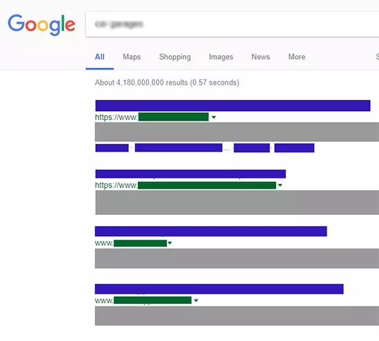 search engine ranking results